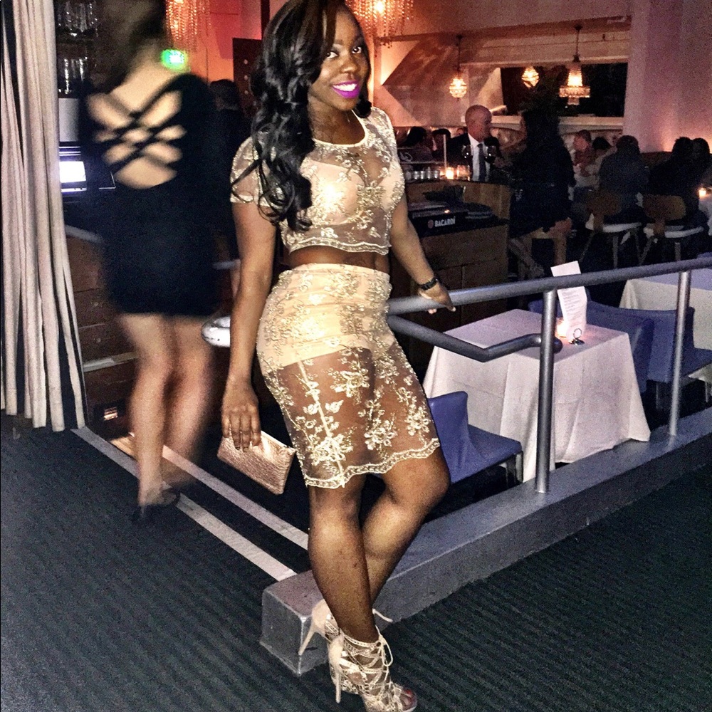 Two Piece Crop Top x Skirt Set.